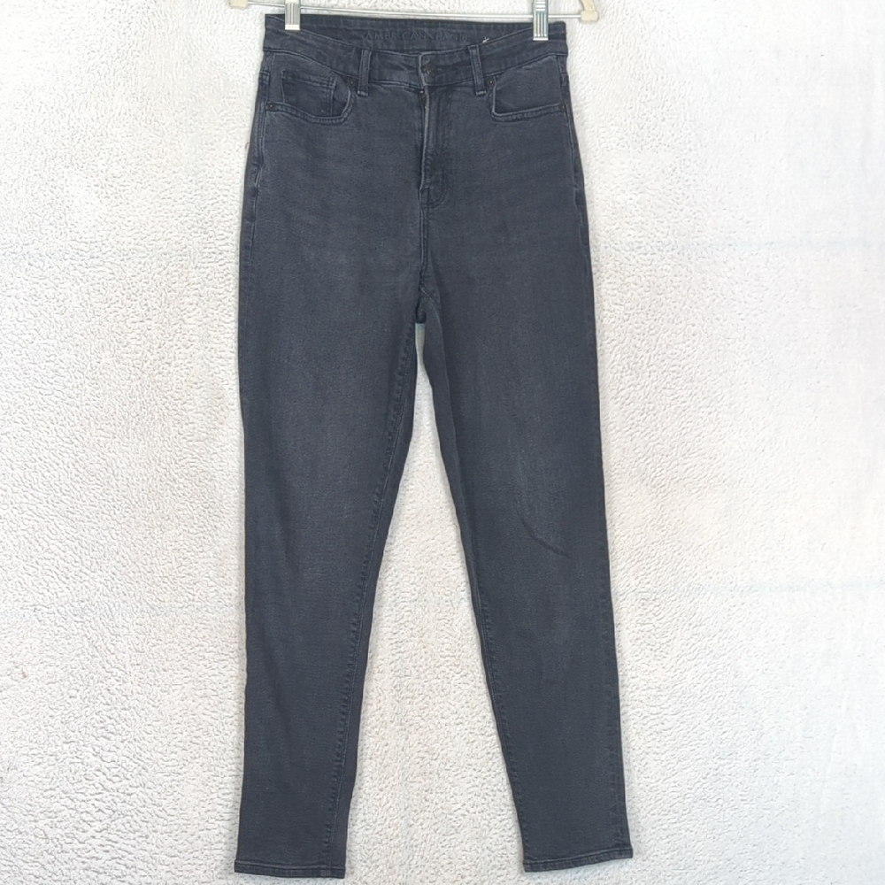American Eagle Women's Black Stretch Skinny Mom Jeans Size 0‎